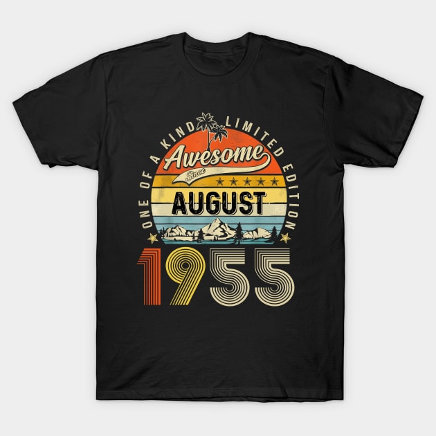 Awesome Since August 1955 Vintage 68th Birthday T-Shirt by louismcfarland